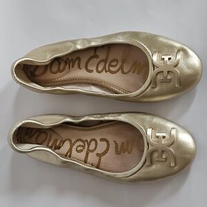 Sam Edelman Florence Ballet Gold Flats Size 10.5